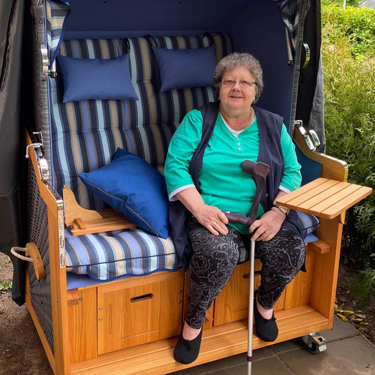 Strandkorb Prieß – Der perfekte Komfort-Strandkorb für Senioren