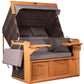 Strandkorb deVries PURE Friesland Sylt Teak PE stone grey Dessin 466 in XL XXL mit Teakholz-Korpus und Komfortpolsterung