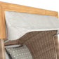Strandkorb deVries PURE Friesland Sylt Teak PE white kubu Dessin 507 mit Sonnenmarkise Detailansicht