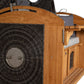 Strandkorb deVries Sailor PURE Teak XL PE stone-grey, Detail Seitenansicht mit Bullauge und Ablage, Dessin 251 grau