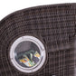 Strandkorb deVries Sailor PURE Teak XL PE stone-grey Dessin 244 mit rundem Bullauge Detailansicht rechter Seitenteil