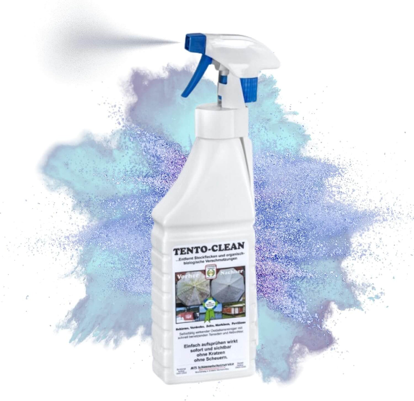 Generisch Stockflecken Entferner Tento-Clean Stockfleckenreiniger 1L Schimmelentferner Stoffe Outdoorstoffe Boot Markise Plane Vogelkot Moder Moos Textilien zahlreiche organische Verschmutzungen