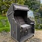 Komplettpaket Strandkorb Sonnenpartner Modell Classic PE onix, Dessin Panama Negro anthrazit