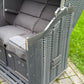 Komplettpaket Strandkorb Sonnenpartner Modell Classic PE onix, Dessin Panama Negro anthrazit