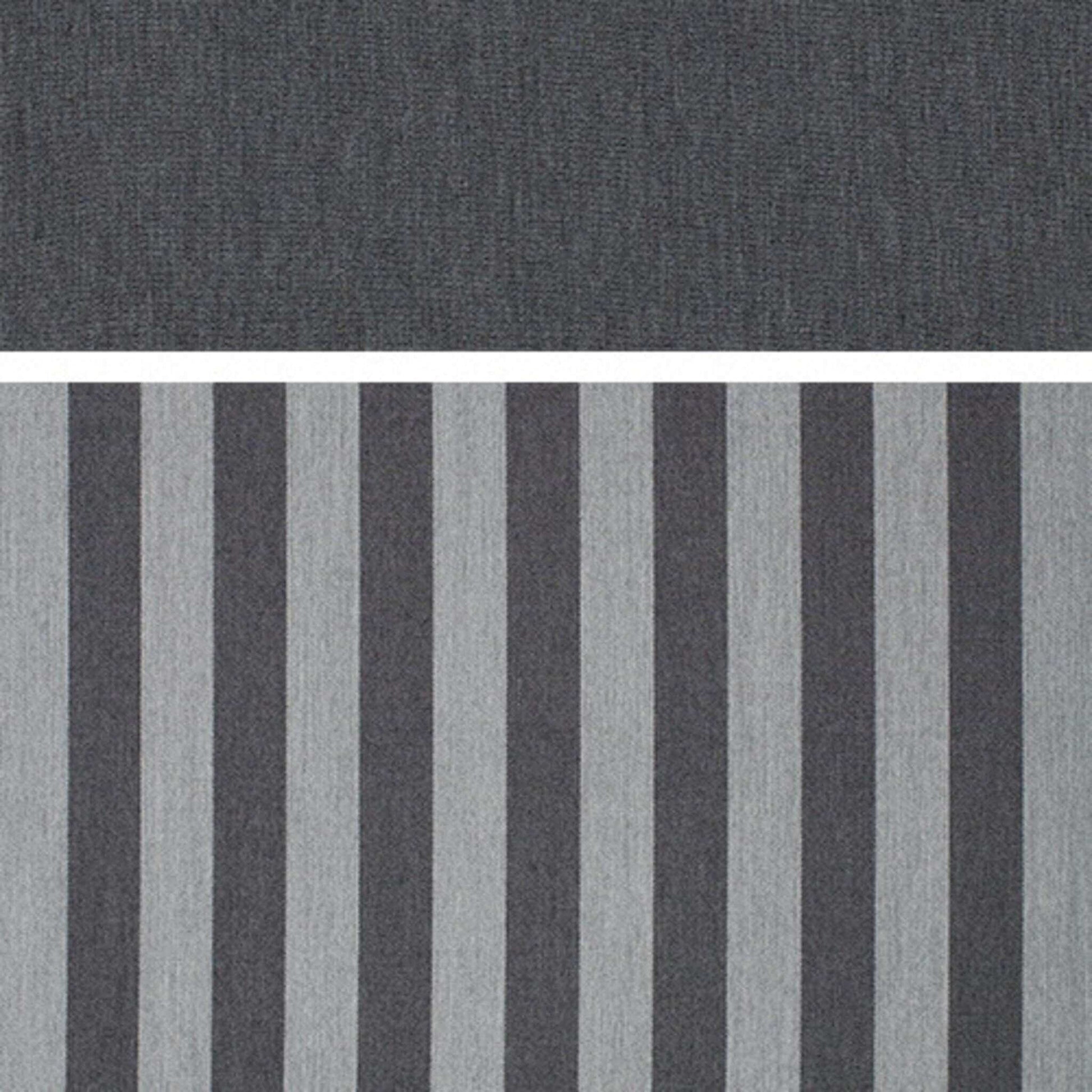 Stoff Dessin 254 in Grau mit Streifen für Strandkorb deVries PURE Friesland Sylt Teak PE stone grey