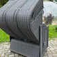 Komplettpaket Strandkorb Sonnenpartner Modell Classic PE onix, Dessin Panama Negro anthrazit
