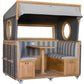 Gosch Lounge Strandkorb 6-Sitzer in Grau Anthrazit mit Geflecht grey und Teakwood natural, gemütliche Sitzgruppe mit Tisch