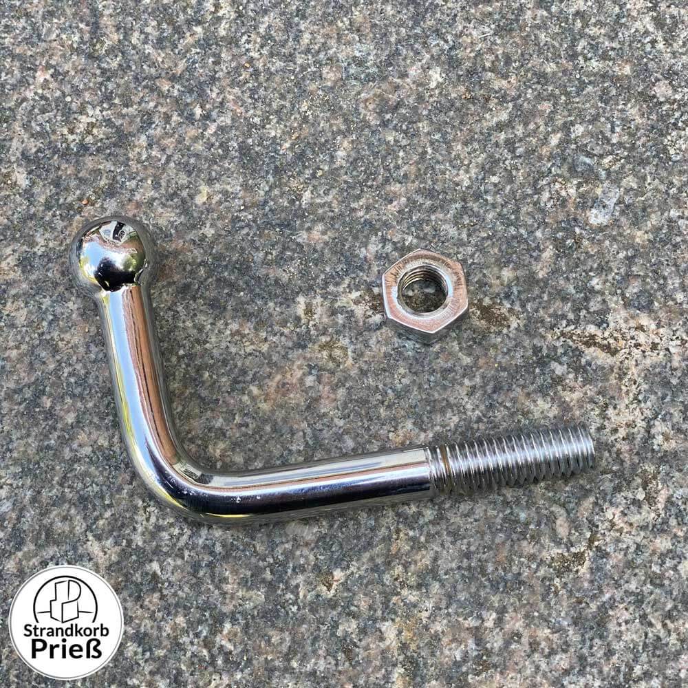 Prieß gebogene Schraube für Verstellgriff mit Gewinde ca. 10 mm aus Edelstahl oder Messing.