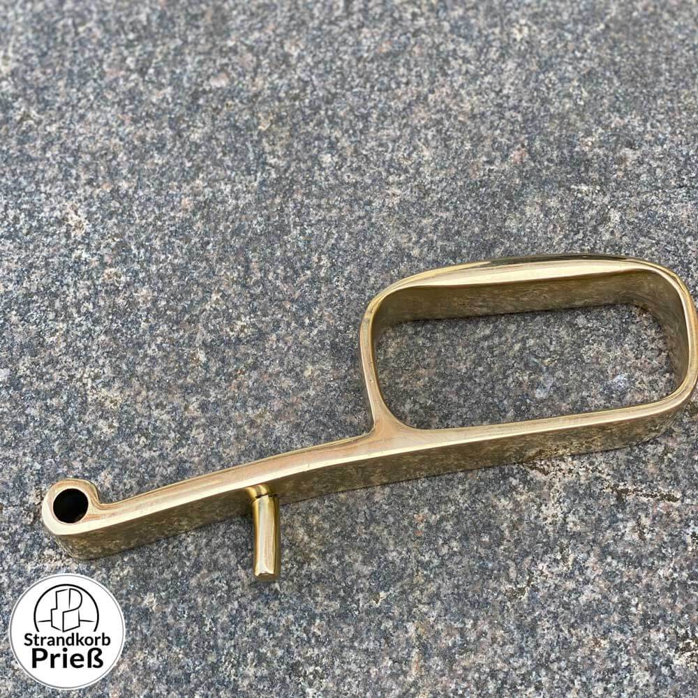 Verstellgriff Handschmeichler Strandkorb aus Messing, Modell Meister, mit Bohrung ca. 10 mm, optional Schraube und Grundplatte.