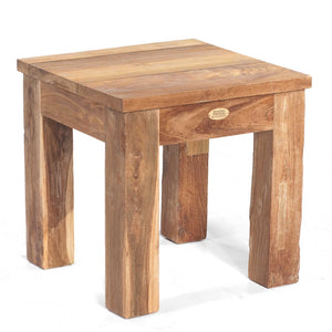 Charleston Hocker Teak von Sonnenpartner aus Teakholz, massiver quadratischer Hocker 45 x 45 x 45 cm für Garten oder Terrasse