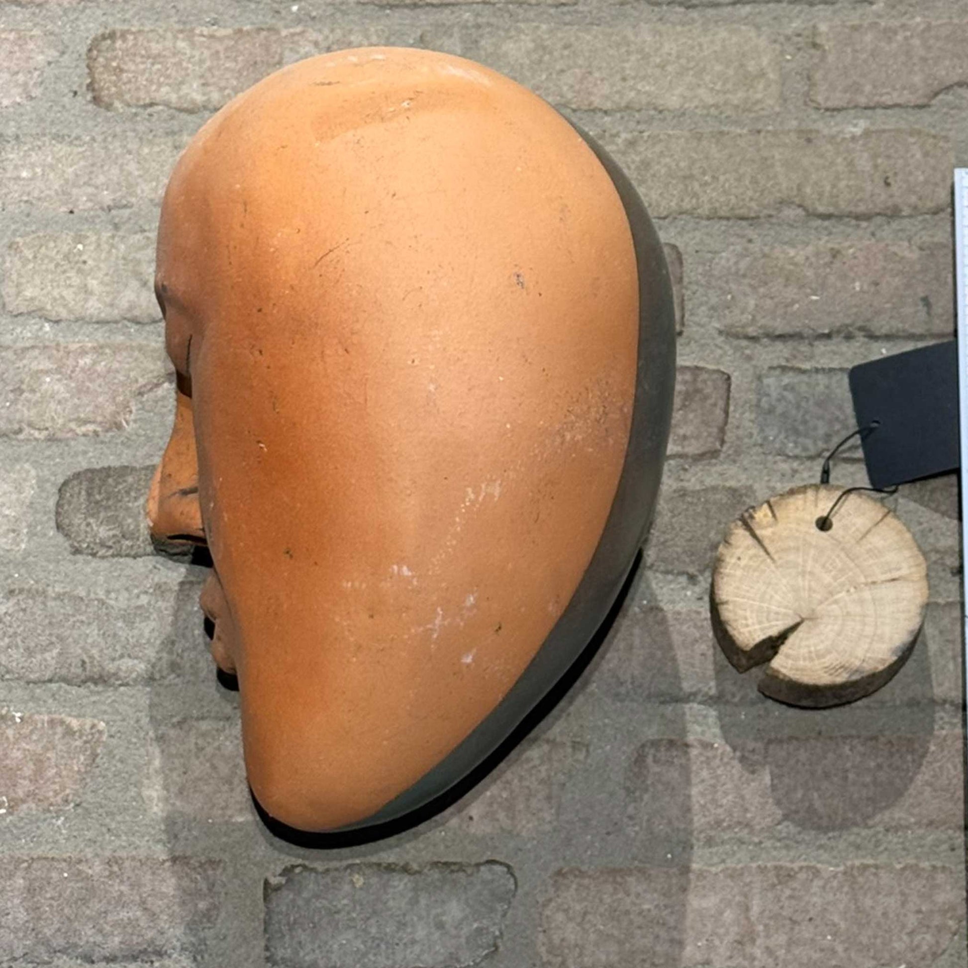 Keramik Ton Köpfe, großer Kopf 32 cm an Wand, Teil des 2er Sets 7,5 kg für dekorative Wandgestaltung