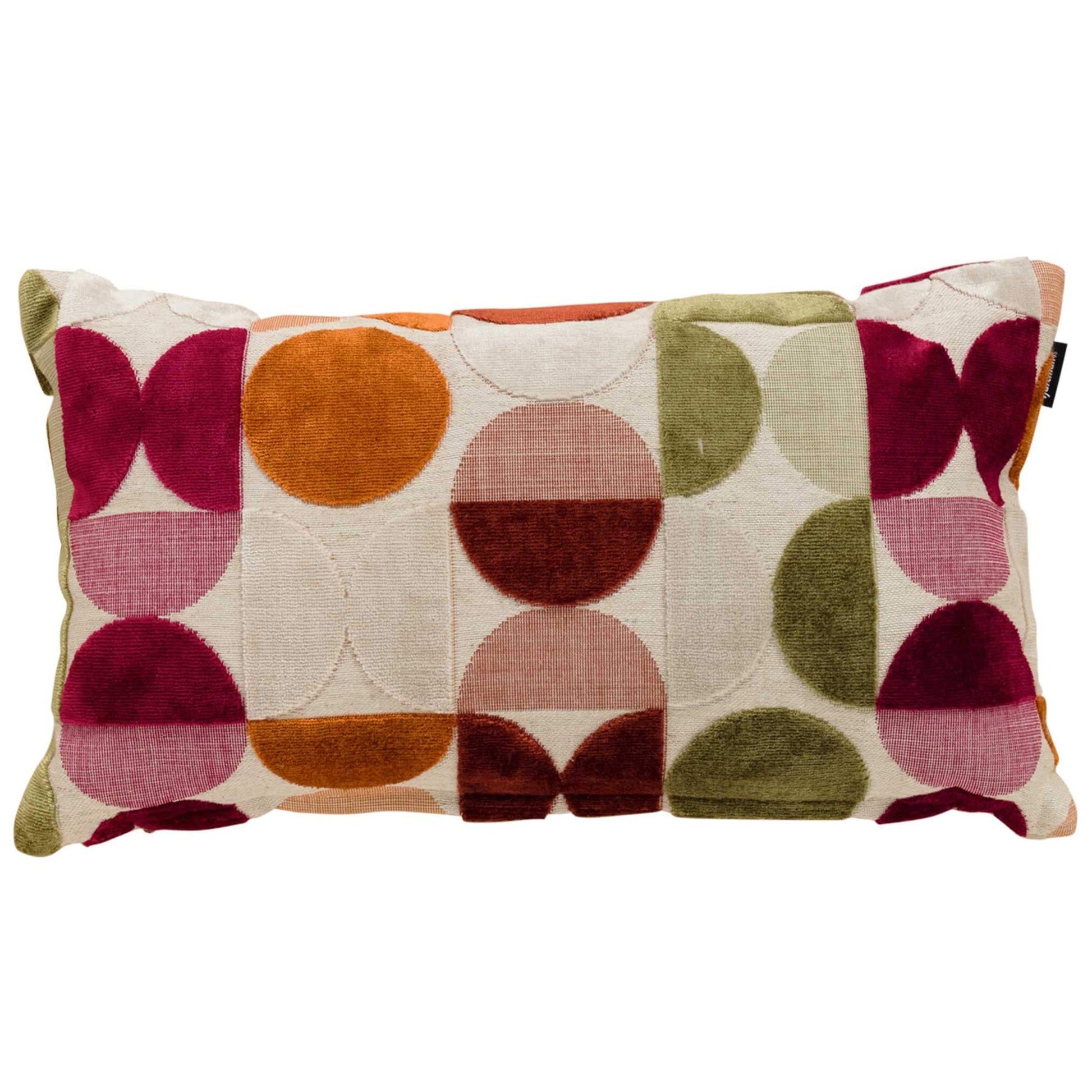 Lendenkissen Sitri in Beerenrot mit dekorativem Kreismuster für Gartenmöbel im Boho-Stil von Hartman.