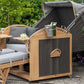 Strandkorb Mr. Deko Schillig Bullaugen Teak PE Grey 2,5-Sitzer XL Dessin 500 - Strandkorb Fachhandel Prieß