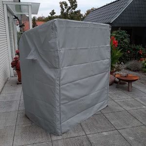 Strandkorb Schutzhülle Zeltbahngewebe für Heringsdorfer Modelle in grau, BTH 95x89x160 cm, Ostseeform Einsitzer Usedom.