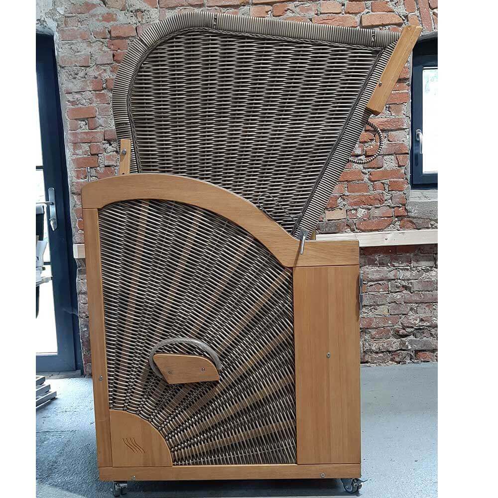 Universal Schutzhülle für Strandkorb Profil Nr. 18, hellgrau, ganzjähriger Wetterschutz für abgebildeten Strandkorb