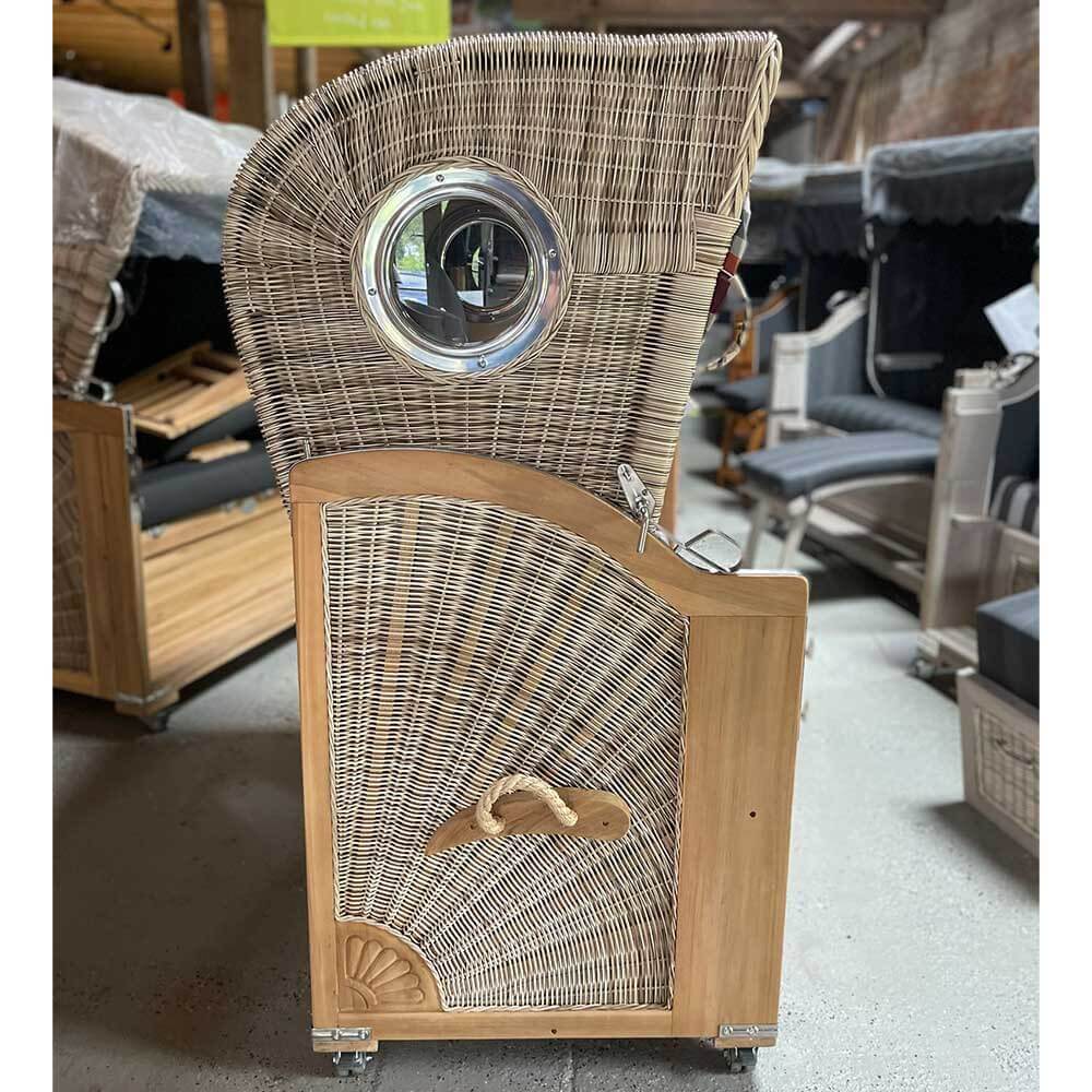 Universal Schutzhülle hellgrau für Strandkorb Profil Nr. 26, ganzjähriger Schutz für seitliche Ansicht des Strandkorbs