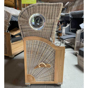 Universal Schutzhülle hellgrau für Strandkorb Profil Nr. 26, ganzjähriger Schutz für seitliche Ansicht des Strandkorbs