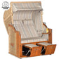 8146 Strandkorb Sonnenpartner Modell Classic Teak PE Rundgeflecht Rattanoptik, Dessin 16 wie abgebildet - Strandkorb Prieß