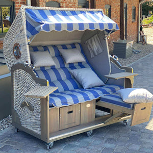 Strandkorb Prieß Lärche taupe grau