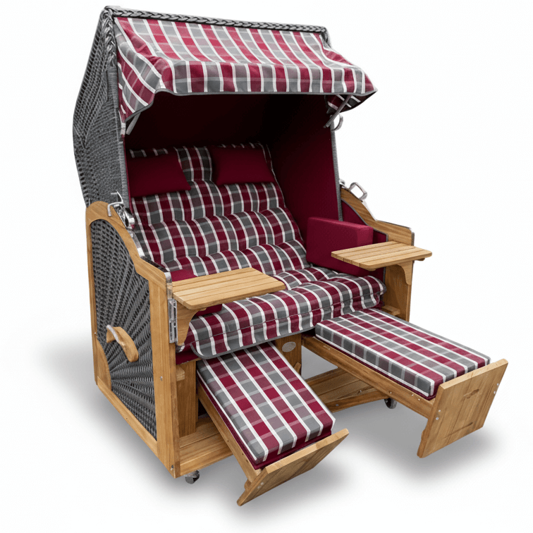 7046 Strandkorb Prieß Modell Meister, Foto zeigt Iroko Holz