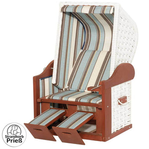 Puppenstrandkorb Puppenkorb Sonnenpartner, Dessin 1206, HBT 60x40x35 cm mit verstellbarem Oberkorb und Fußstützen.