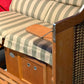 Strandkorb Sonnenpartner Modell Classic XL PE maronet, Holz lasiert, Dessin Banda sand uni rot