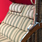Strandkorb Sonnenpartner Modell Classic XL PE maronet, Holz lasiert, Dessin Banda sand uni rot