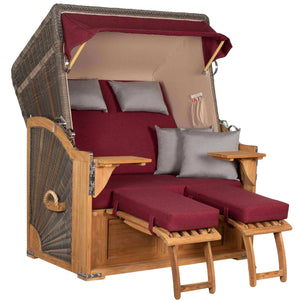 Strandkorb Seeblick im Dessin bordeaux