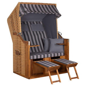 Strandkorb Trend 10 grau anthrazit, komfortabler Strandkorb in grau mit Streifen, ideal für den Garten.