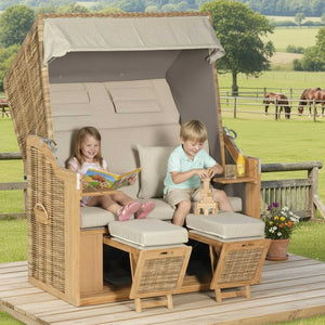 Strandkorb Teakholz mit Kinder