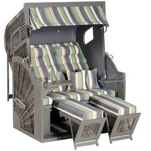 Strandkorb grau grün Modell 400 Z ohne Bullauge