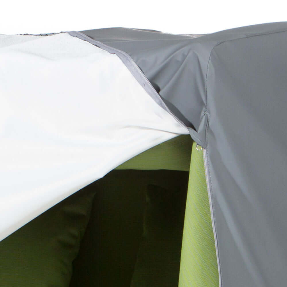 Schutzhülle TeakSafe 155 grau Detailansicht, passgenaue Abdeckung für Strandkorb Albatros und Rustikal, atmungsaktives Material