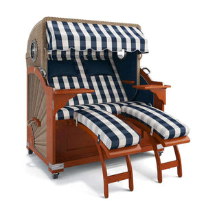 Strandkorb Kampen Mahagoni 145 cm Rattangeflecht Dessin München 48105 - Strandkorb Fachhandel Prieß