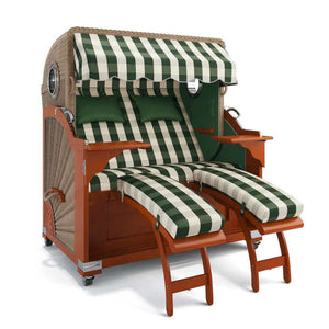 Strandkorb Kampen Mahagoni 145 cm Rattangeflecht Dessin München 48106 - Strandkorb Fachhandel Prieß