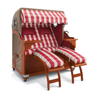 Strandkorb Kampen Mahagoni 145 cm Rattangeflecht Dessin München 48103 - Strandkorb Fachhandel Prieß