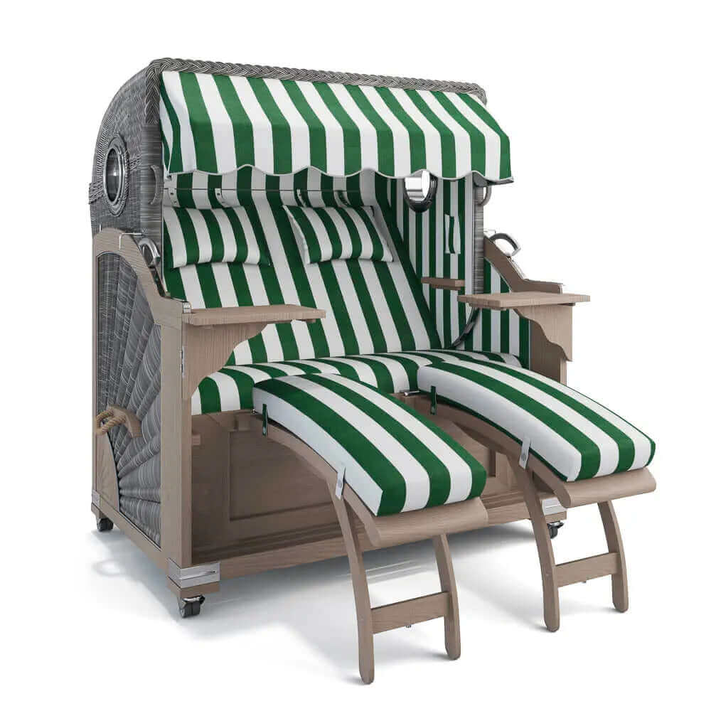 Strandkorb Kampen Teak Vintage Bullauge, Dessin Hamburg 45926 - Strandkorb Fachhandel Prieß