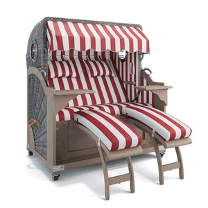 Strandkorb Kampen Teak Vintage Bullauge, Dessin Hamburg 45903 - Strandkorb Fachhandel Prieß