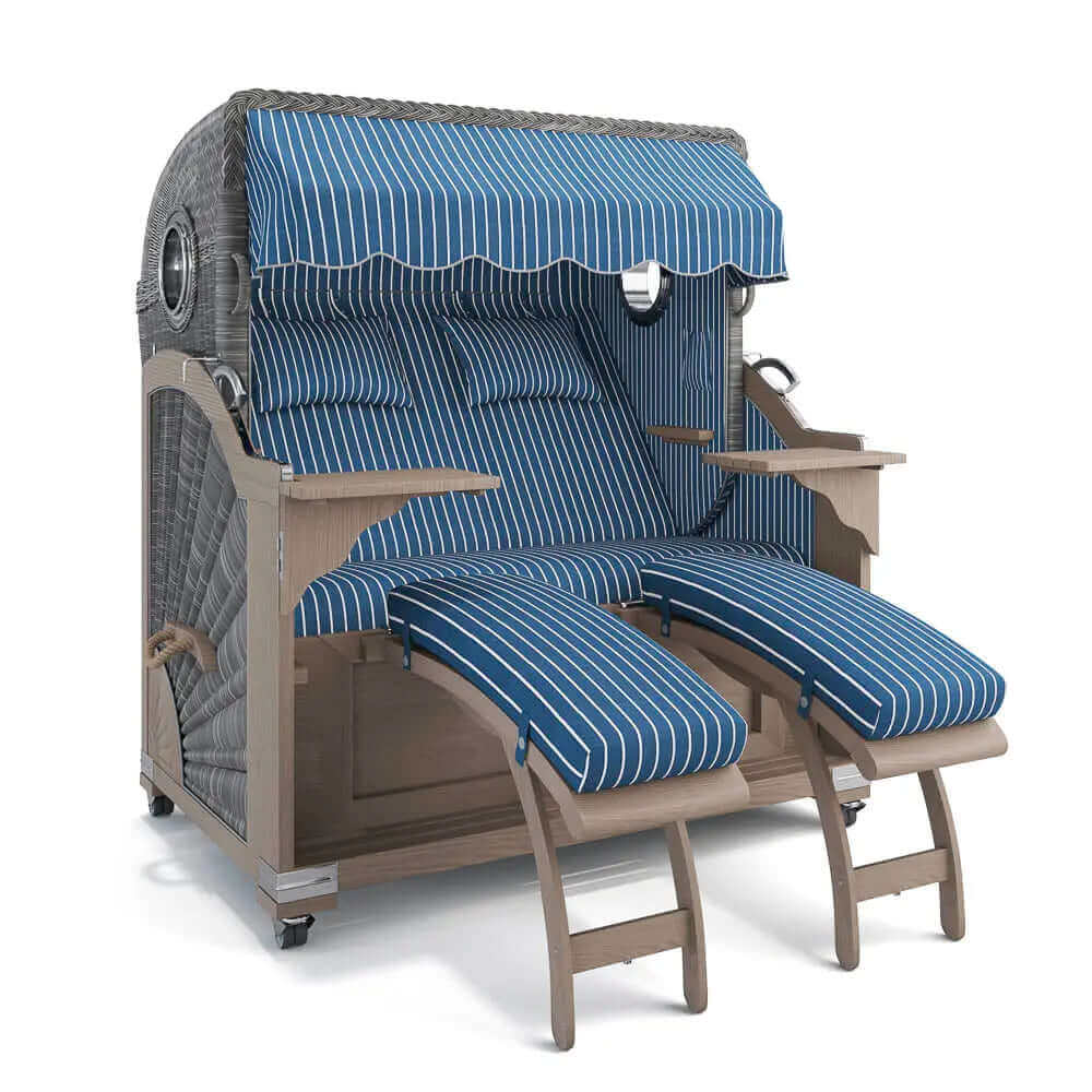 Strandkorb Kampen Teak Vintage Bullauge, Dessin Hannover 95405 - Strandkorb Fachhandel Prieß