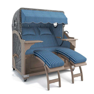 Strandkorb Kampen Teak Vintage Bullauge, Dessin Hannover 95405 - Strandkorb Fachhandel Prieß