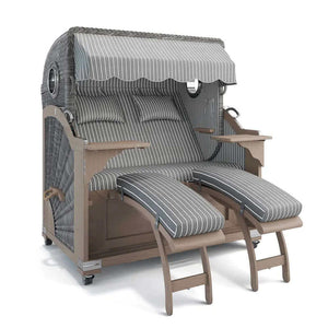 Strandkorb Kampen Teak Vintage Bullauge, Dessin Hannover 95418 - Strandkorb Fachhandel Prieß