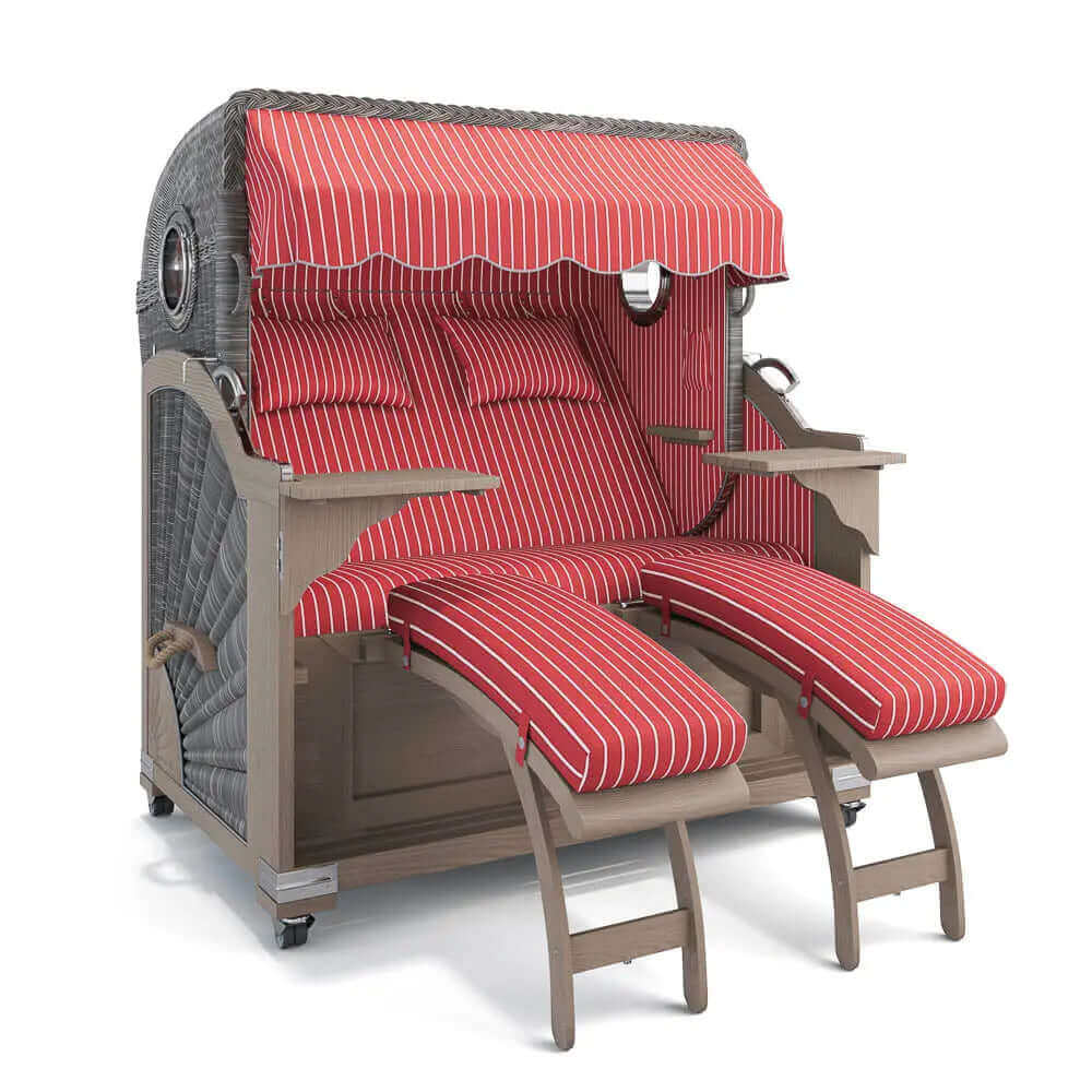 Strandkorb Kampen Teak Vintage Bullauge, Dessin Hannover 95403 - Strandkorb Fachhandel Prieß