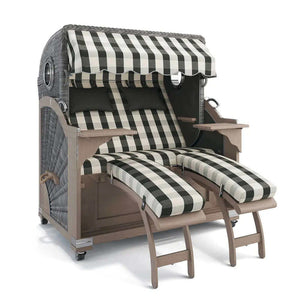 Strandkorb Kampen Teak Vintage Bullauge, Dessin München 48108 - Strandkorb Fachhandel Prieß