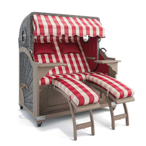 Strandkorb Kampen Teak Vintage Bullauge, Dessin München 48103 - Strandkorb Fachhandel Prieß