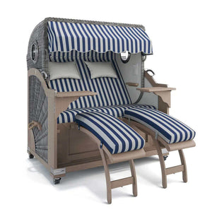 Strandkorb Kampen Teak Vintage Bullauge, Dessin Porto 82385 - Strandkorb Fachhandel Prieß