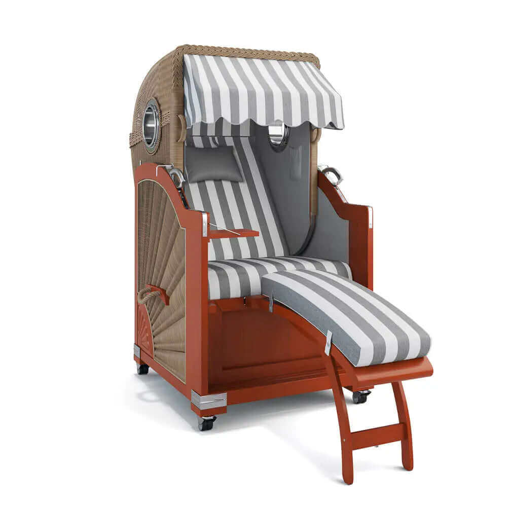 Strandkorb List Mahagoni 85cm Rattangeflecht Dessin Cadiz 32708 - Strandkorb Fachhandel Prieß