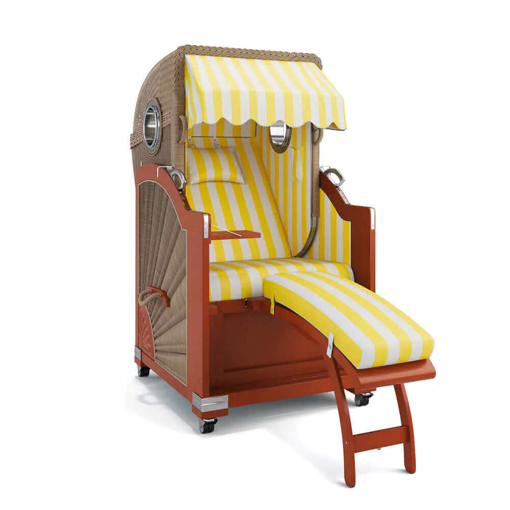 Strandkorb List Mahagoni 85cm Rattangeflecht Dessin Hamburg 45901 - Strandkorb Prieß