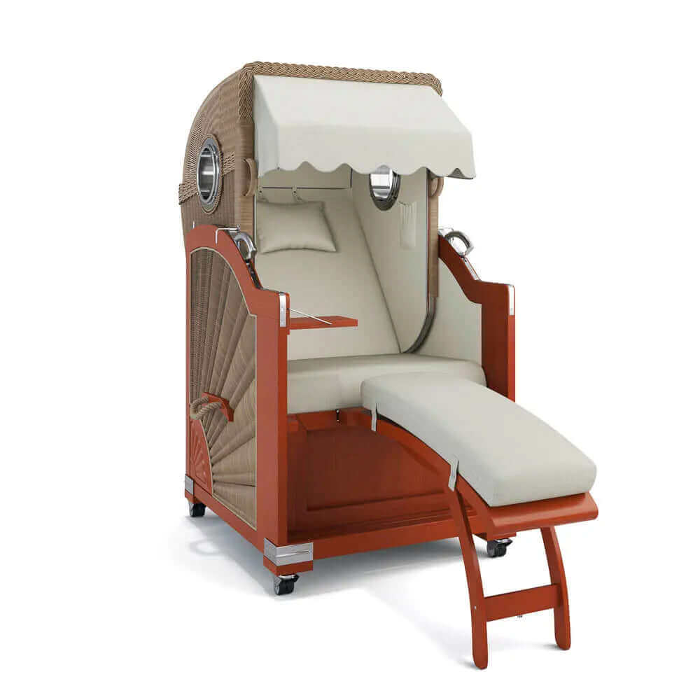 Strandkorb List Mahagoni 85cm Rattangeflecht Dessin San Sebastian 31417 - Strandkorb Fachhandel Prieß