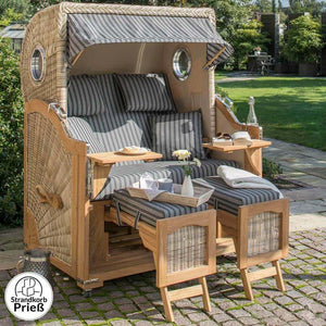 Strandkorb Mr. Deko: Düne 2-Sitzer Teak PE shell kaufen