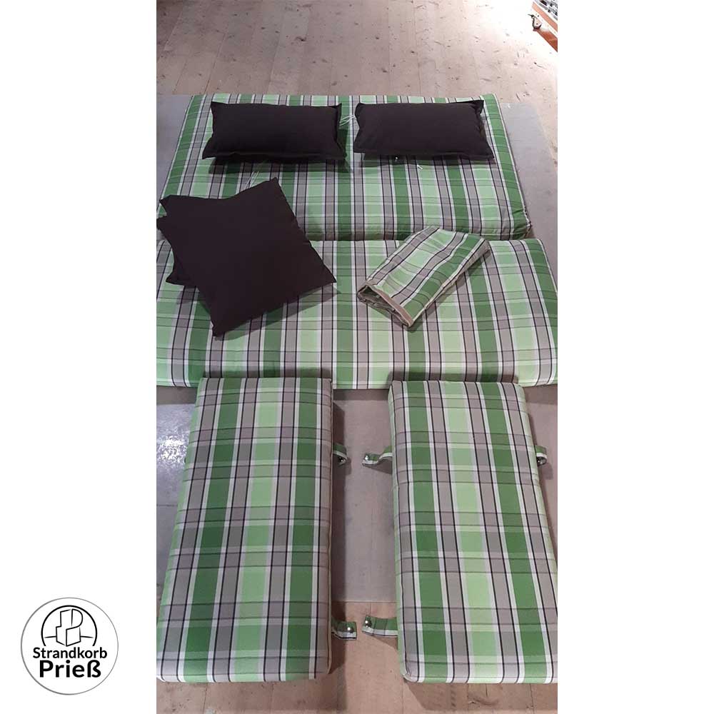 Einzelstück Friesland Sailor Nautic herausnehmbare Polster Set XL grün hellgrün grau passend für Strandkorb deVries