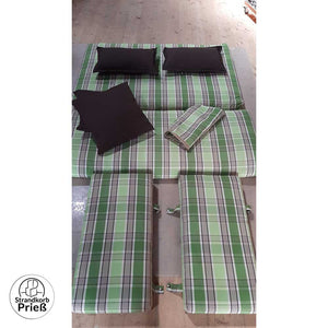 Einzelstück Friesland Sailor Nautic herausnehmbare Polster Set XL grün hellgrün grau passend für Strandkorb deVries